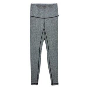 Lululemon Leggings Women’s Gray Herringbone High Rise Stretch Yoga Pants Size 4
